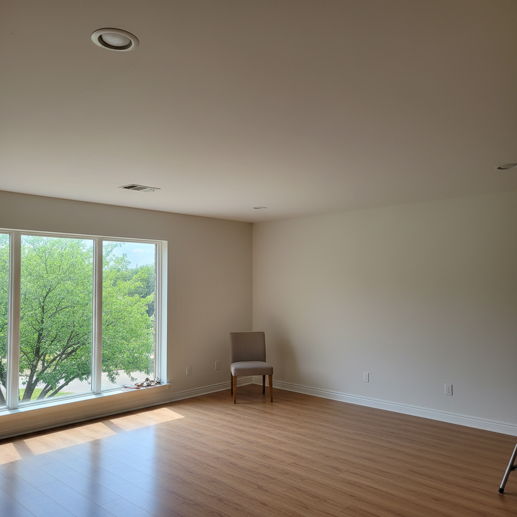 Completed ceiling water damage repair work at a residential property in Addison, TX