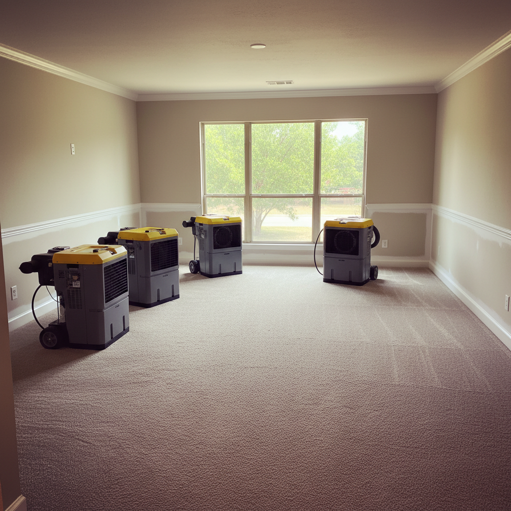 Completed dehumidification services work at a residential property in Anna, TX
