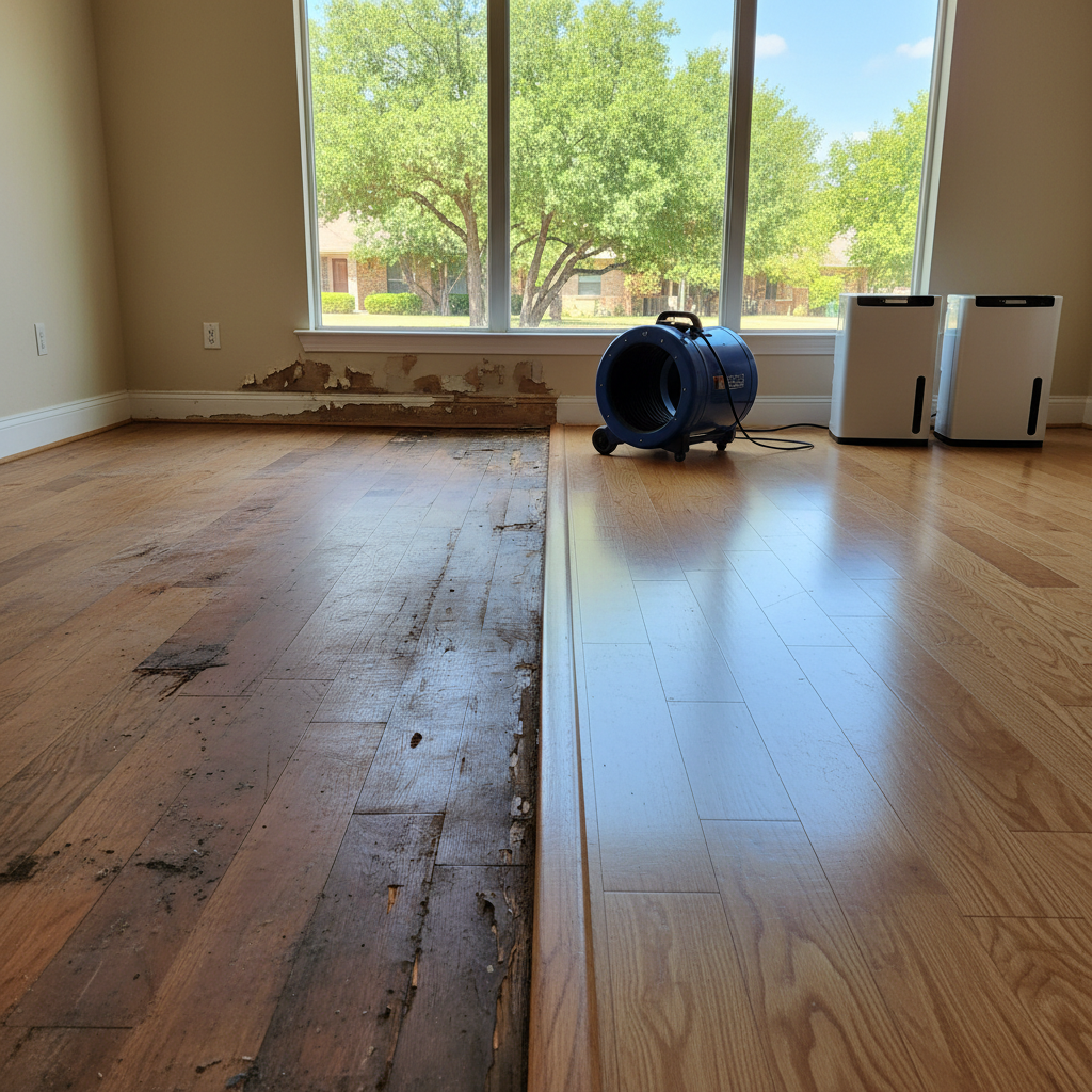 Completed water extraction services work at a residential property in Atascosa, TX