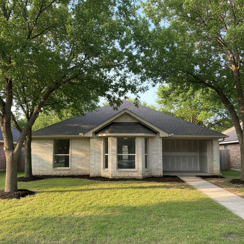 Completed flood damage restoration work at a residential property in Coppell, TX