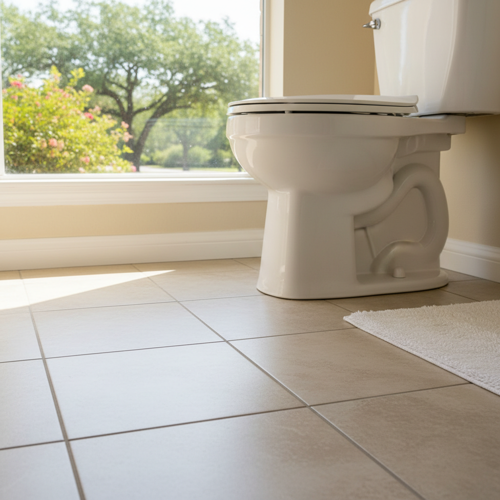 Completed toilet overflow cleanup work at a residential property in Dripping Springs, TX