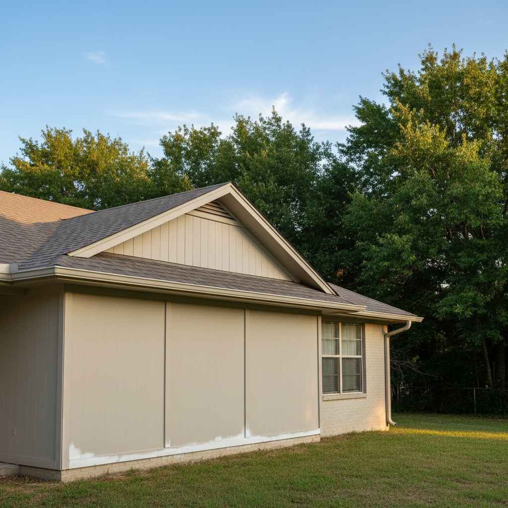 Completed roof leak water damage repair work at a residential property in Gordonville, TX