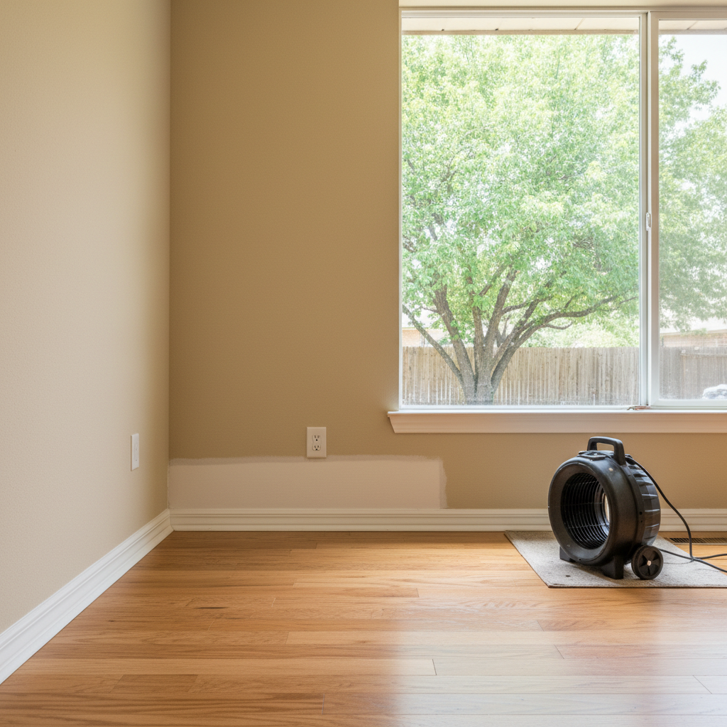 Completed water damage repair work at a residential property in Hurst, TX