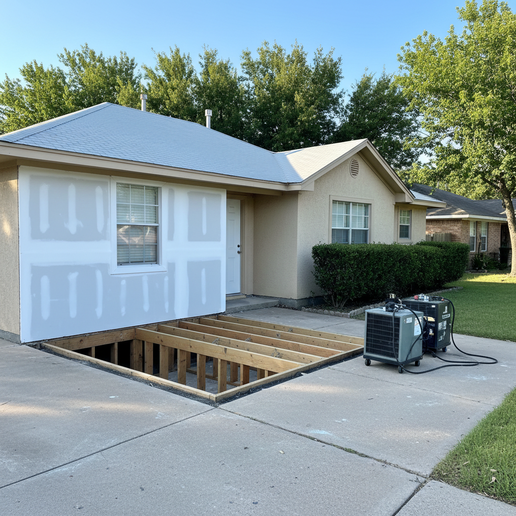Completed mold remediation work at a residential property in Irving, TX