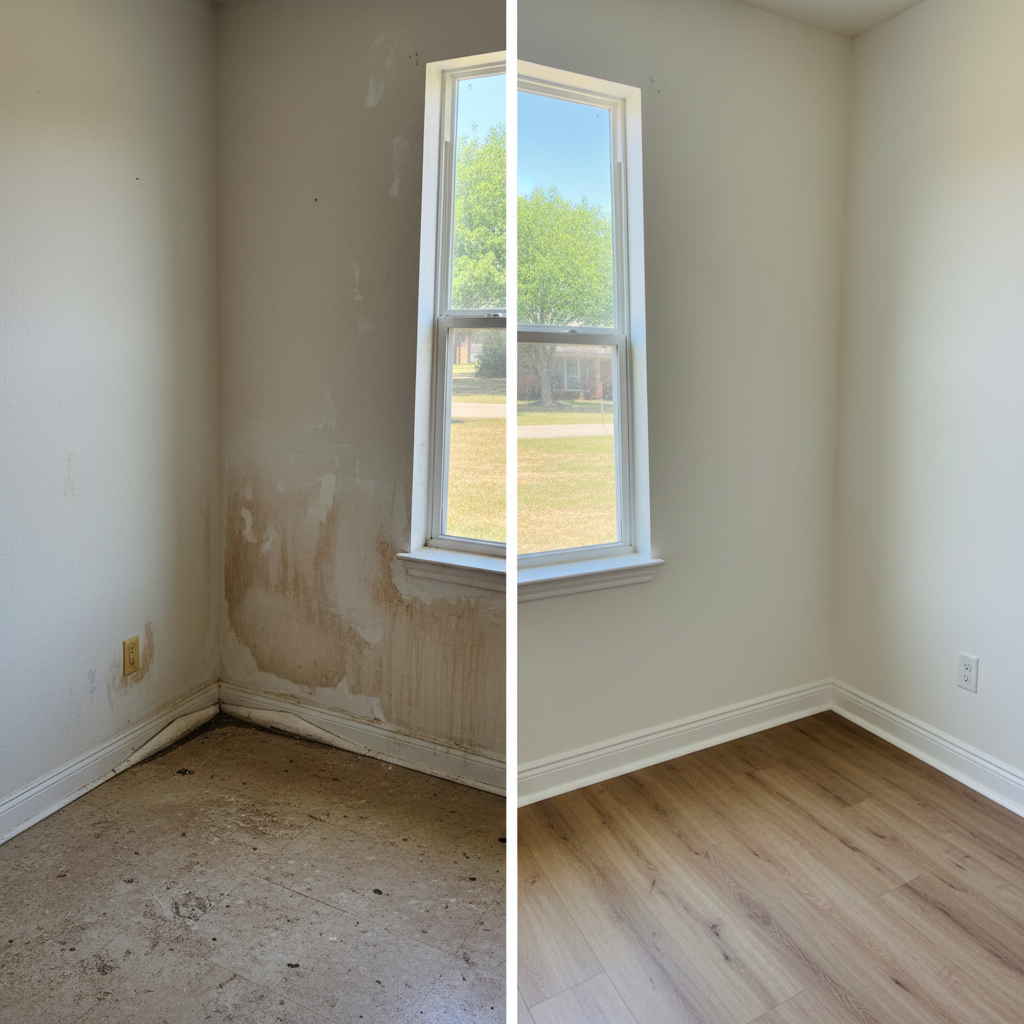 Completed water damage-related cleanup & repair work at a residential property in Jbsa Randolph, TX
