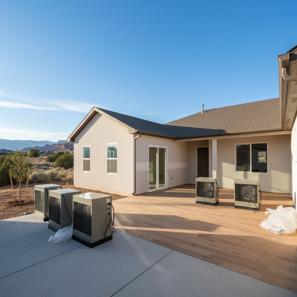 Completed commercial water damage restoration work at a residential property in Cedar Valley, UT