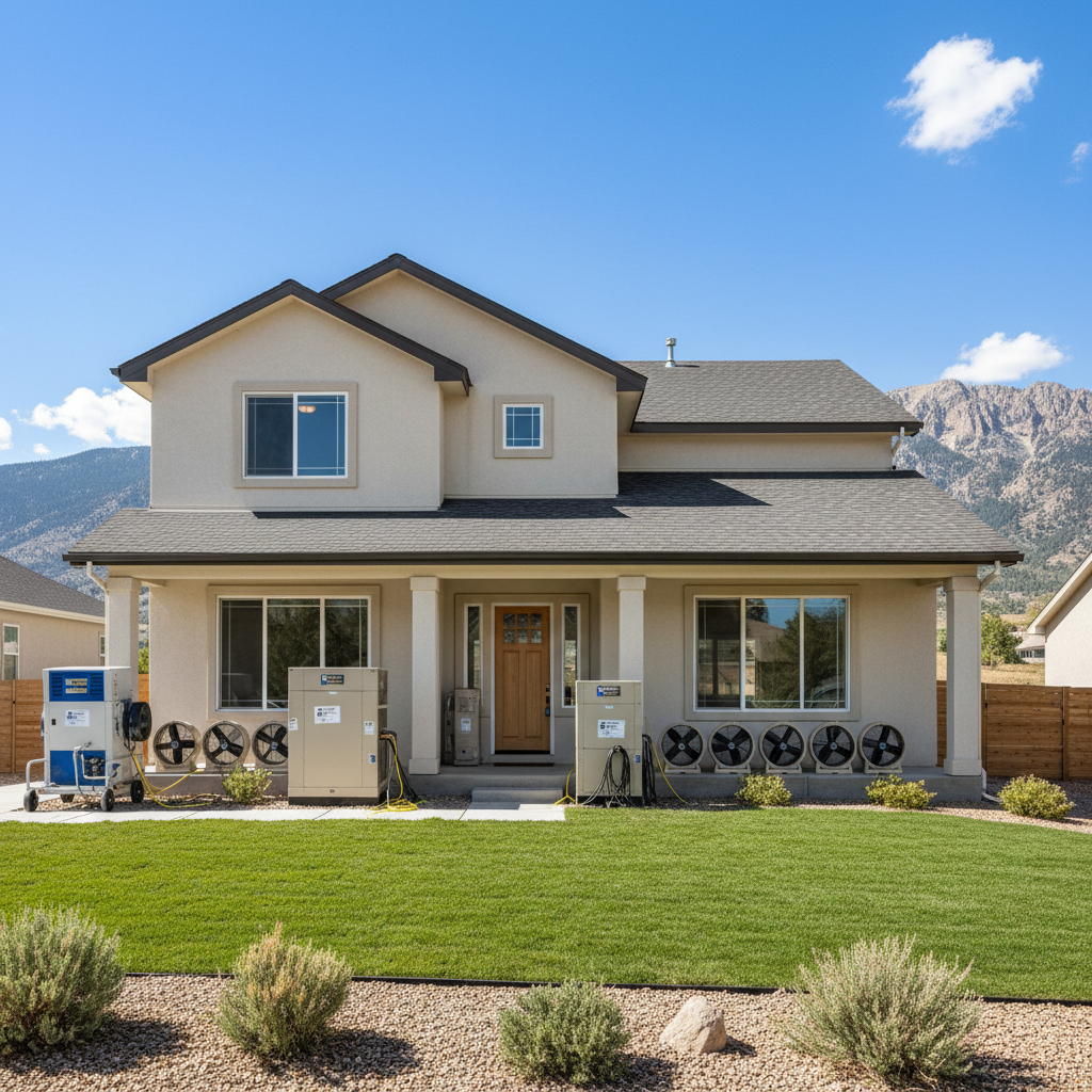 Completed structural drying work at a residential property in Midvale, UT