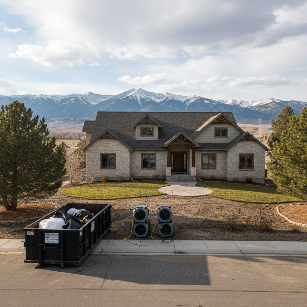 Completed flood cleanup work at a residential property in Alpine, UT