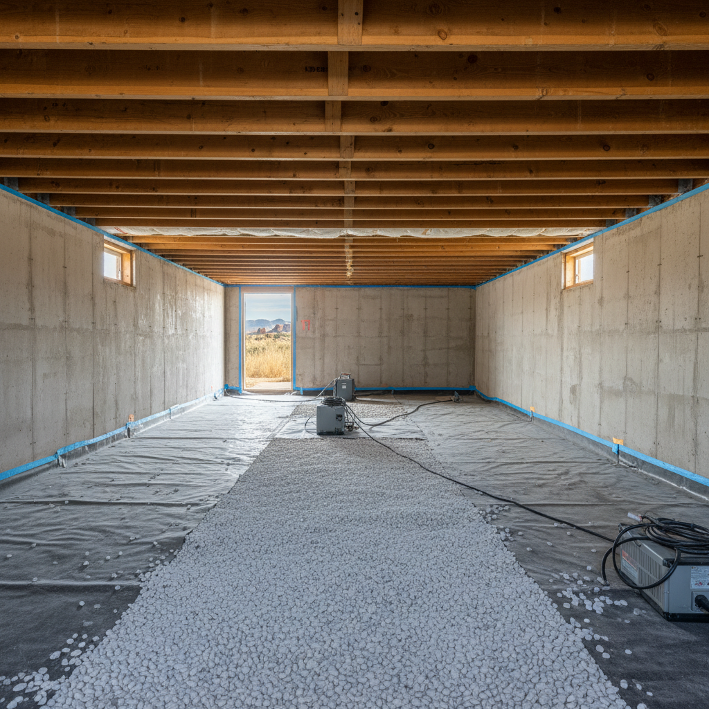 Completed crawl space water removal work at a residential property in Santaquin, UT