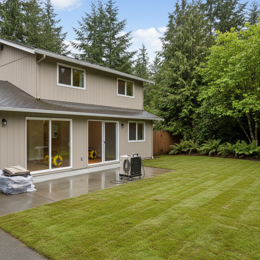 Completed emergency water cleanup work at a residential property in Black Diamond, WA