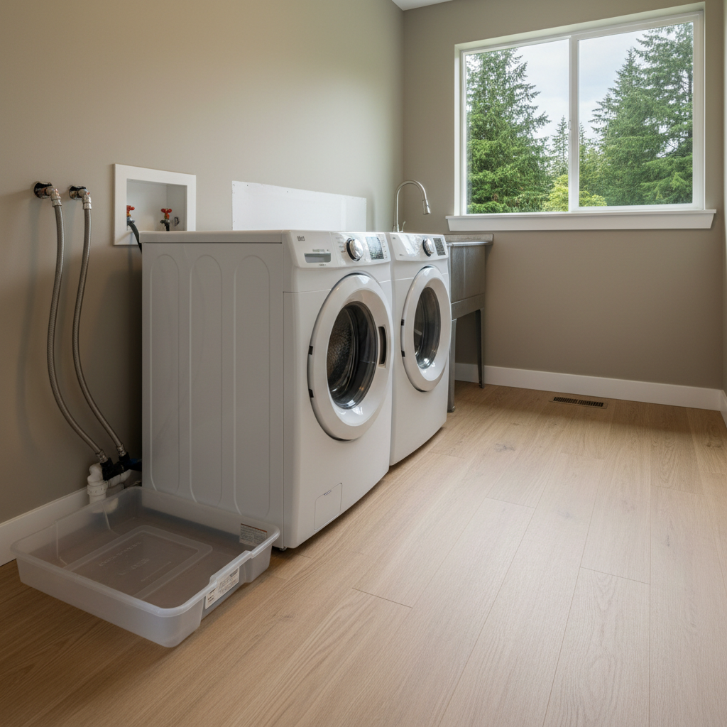 Completed appliance leak cleanup work at a residential property in Kenmore, WA
