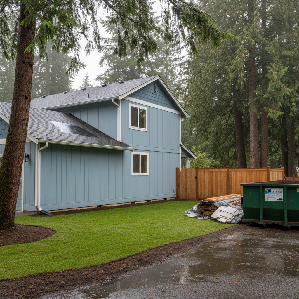 Completed storm damage restoration work at a residential property in Maple Valley, WA