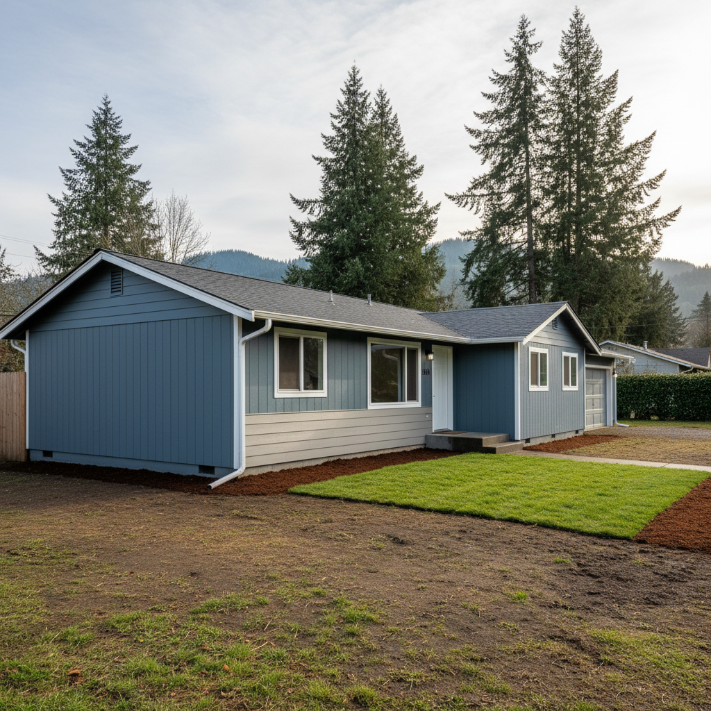 Completed water damage repair work at a residential property in Preston, WA