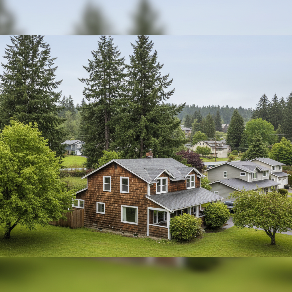 Completed ceiling water damage repair work at a residential property in Tenino, WA
