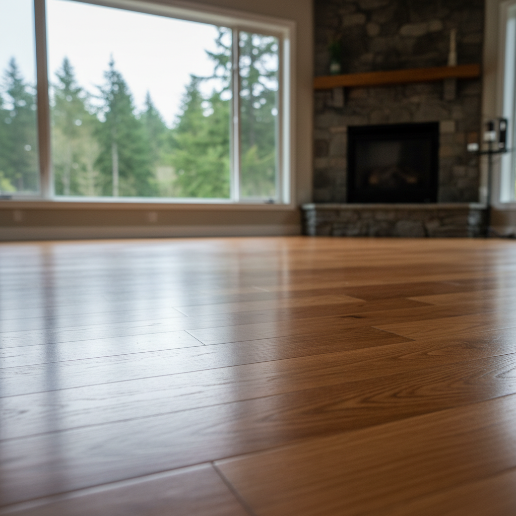 Completed hardwood floor water damage restoration work at a residential property in Vashon, WA