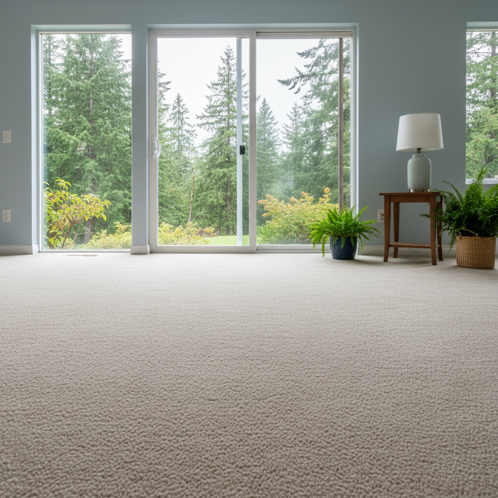 Completed carpet water damage restoration work at a residential property in Woodinville, WA