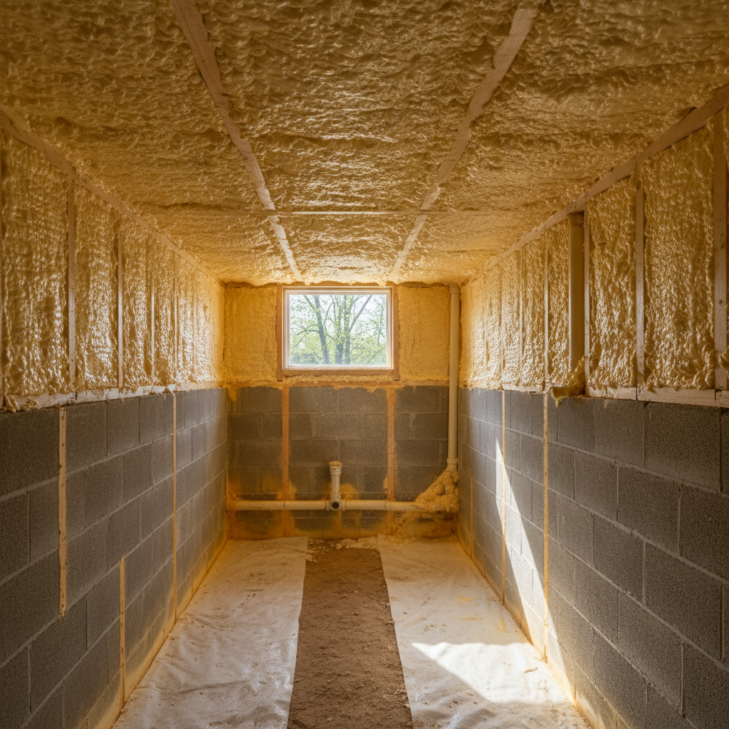 Completed closed cell spray foam work at a residential property in Ann Arbor, MI