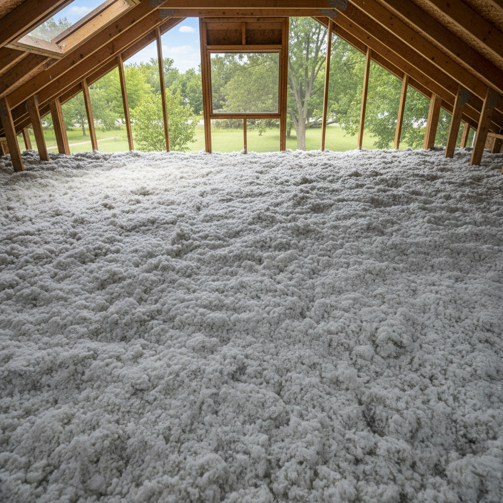 Completed blown-in insulation work at a residential property in Troy, MI