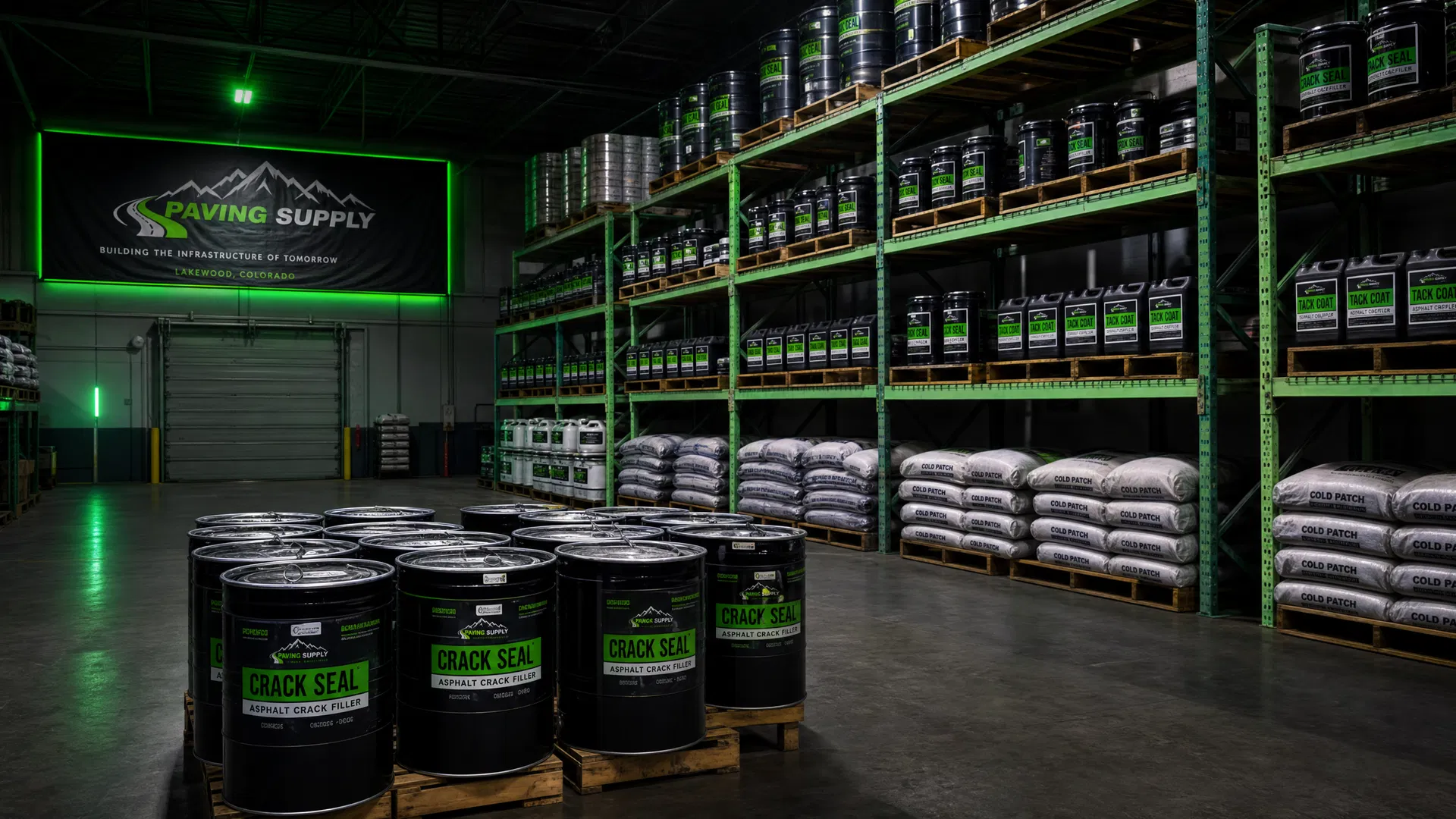 M5 Distribution warehouse stocked with paving materials