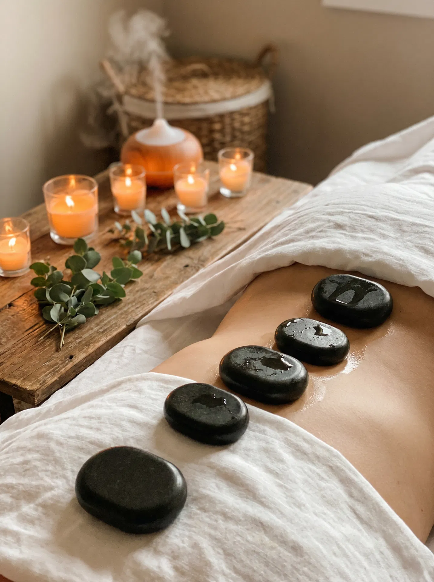 Hot stone massage therapy