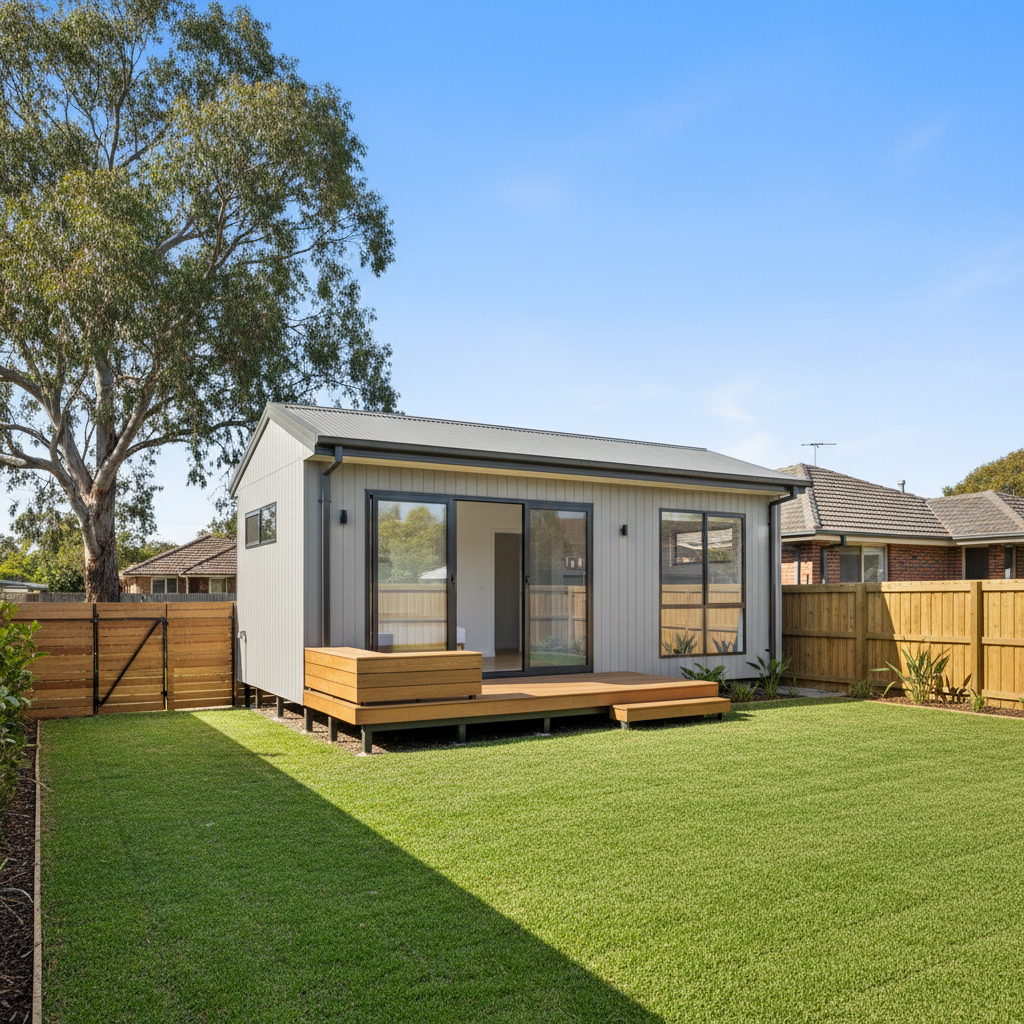 New granny flat in an Australian backyard