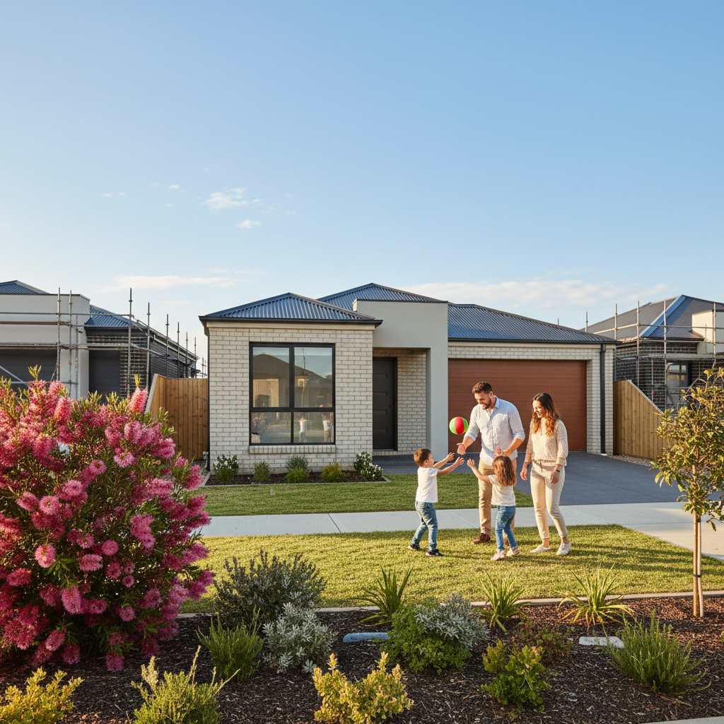 New suburban home in Melbourne's west with a family