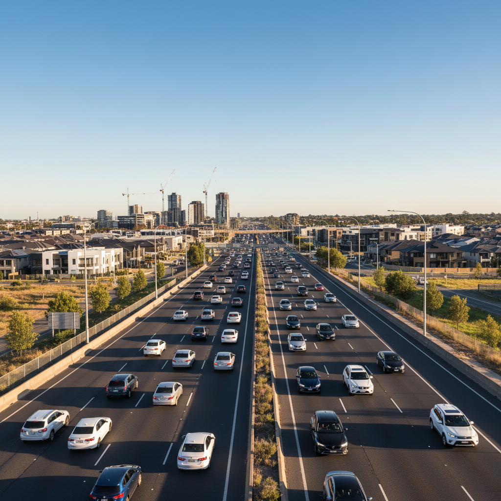 Melbourne west freeway during peak hour