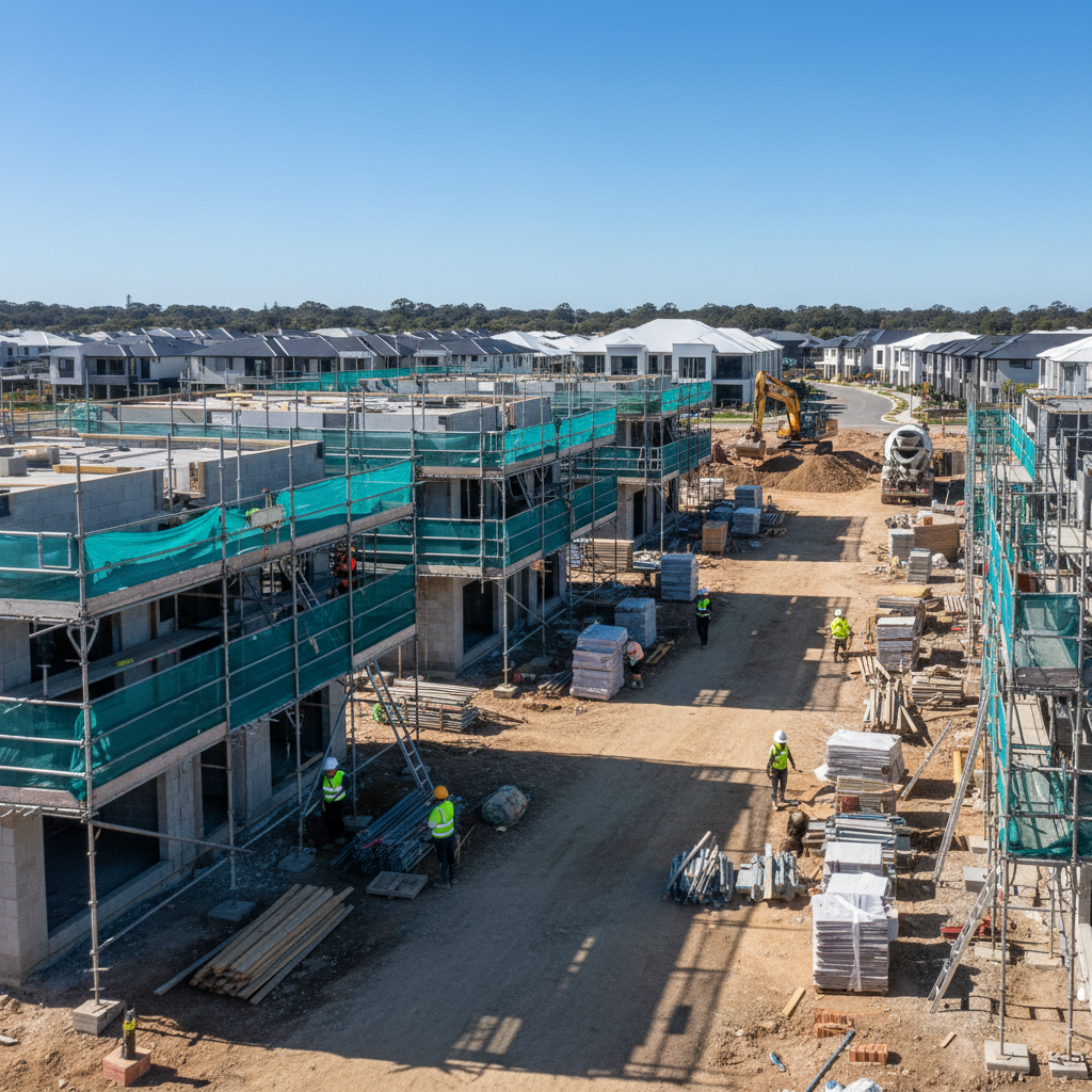 Australian suburban housing construction site