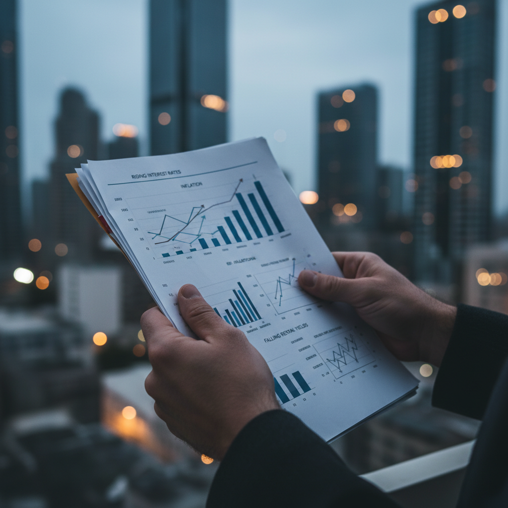 Investor's hands holding a financial report