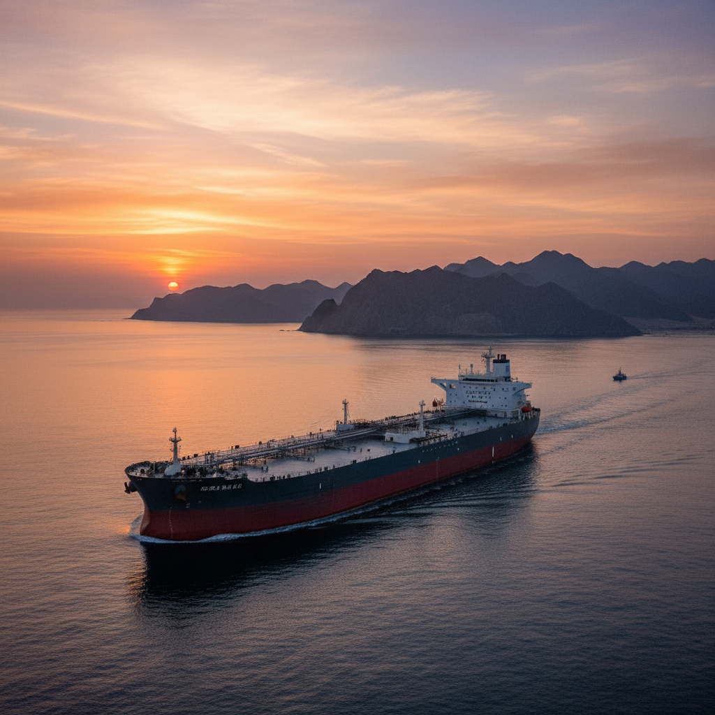 Supertanker in Strait of Hormuz