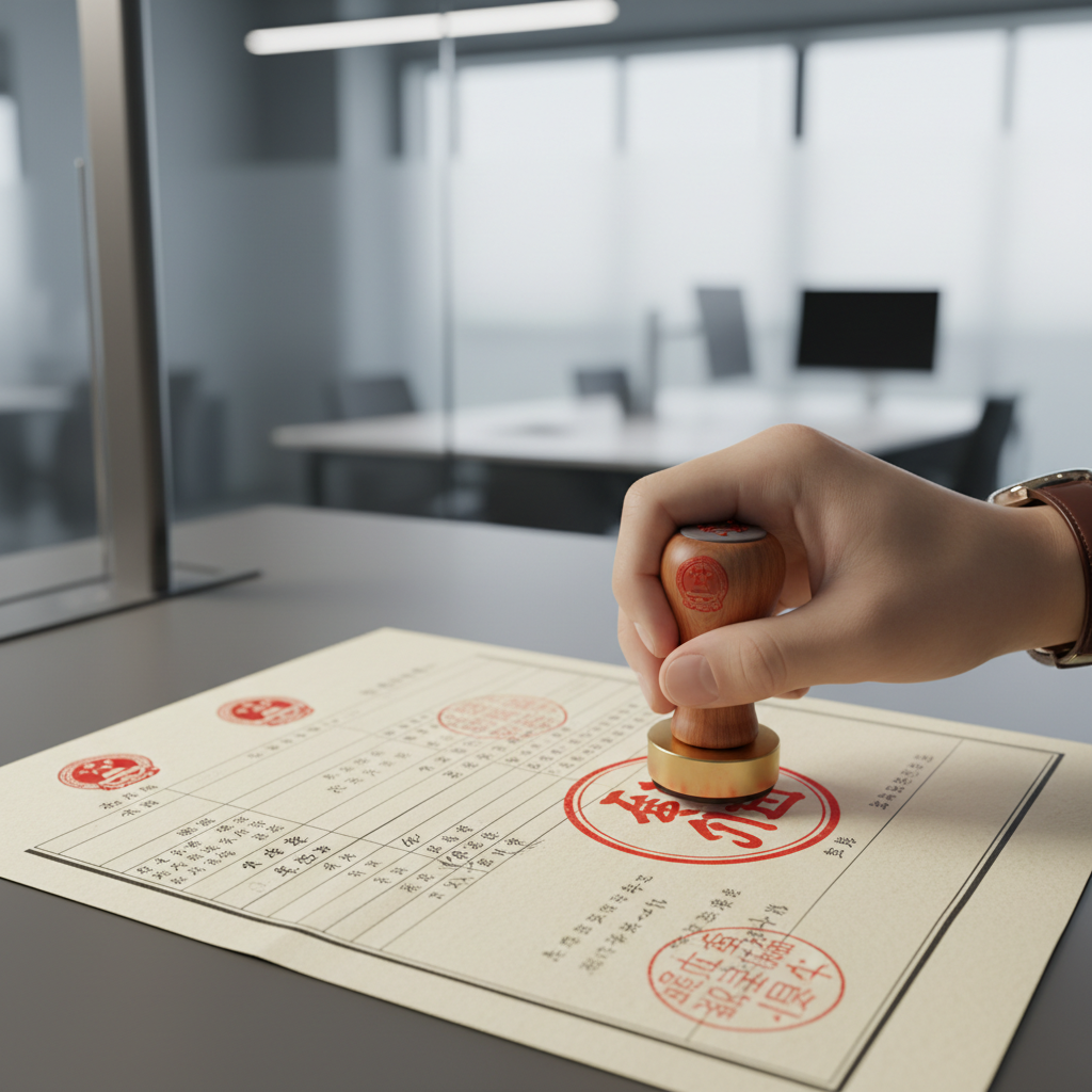 Chinese regulatory document with red stamp