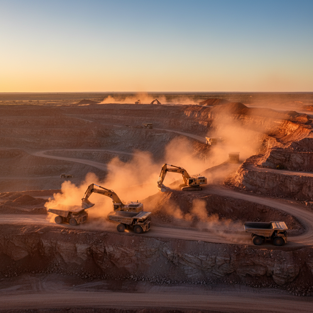 WA iron ore mine at sunrise
