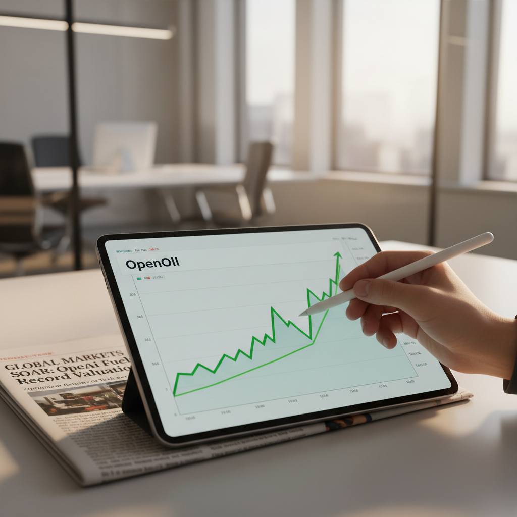 Financial newspaper, stock chart