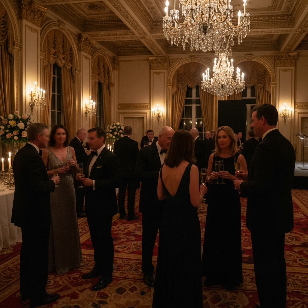 Luxurious political fundraising gala during budget season