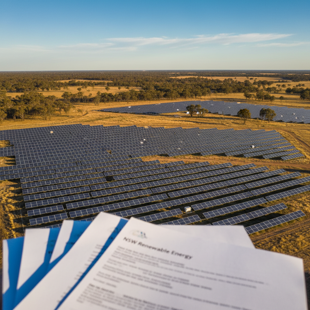 NSW solar farm with planning documents
