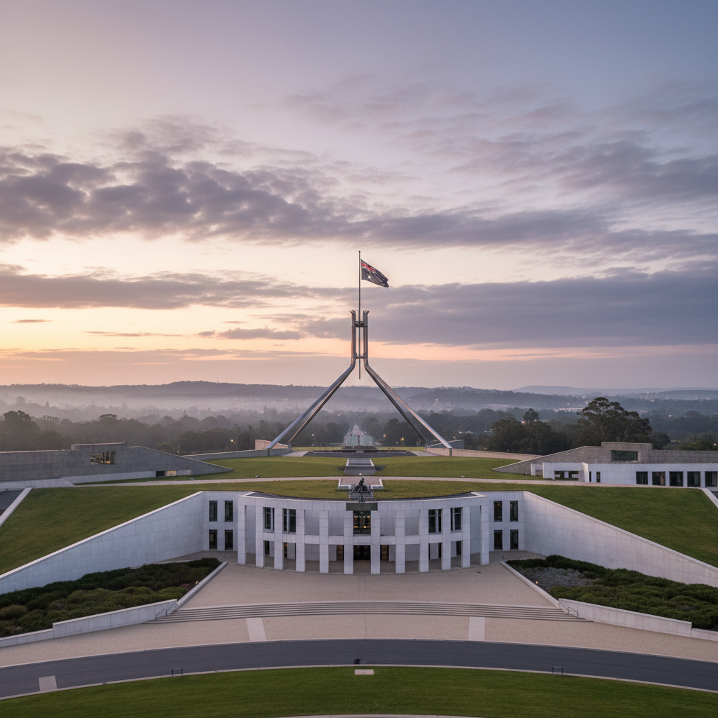 Australian Parliament House at dawn