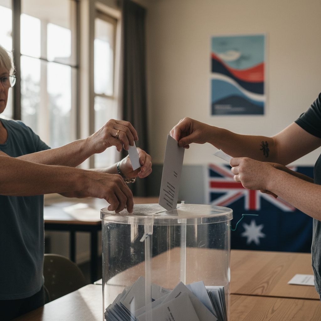 Australian voters casting ballots