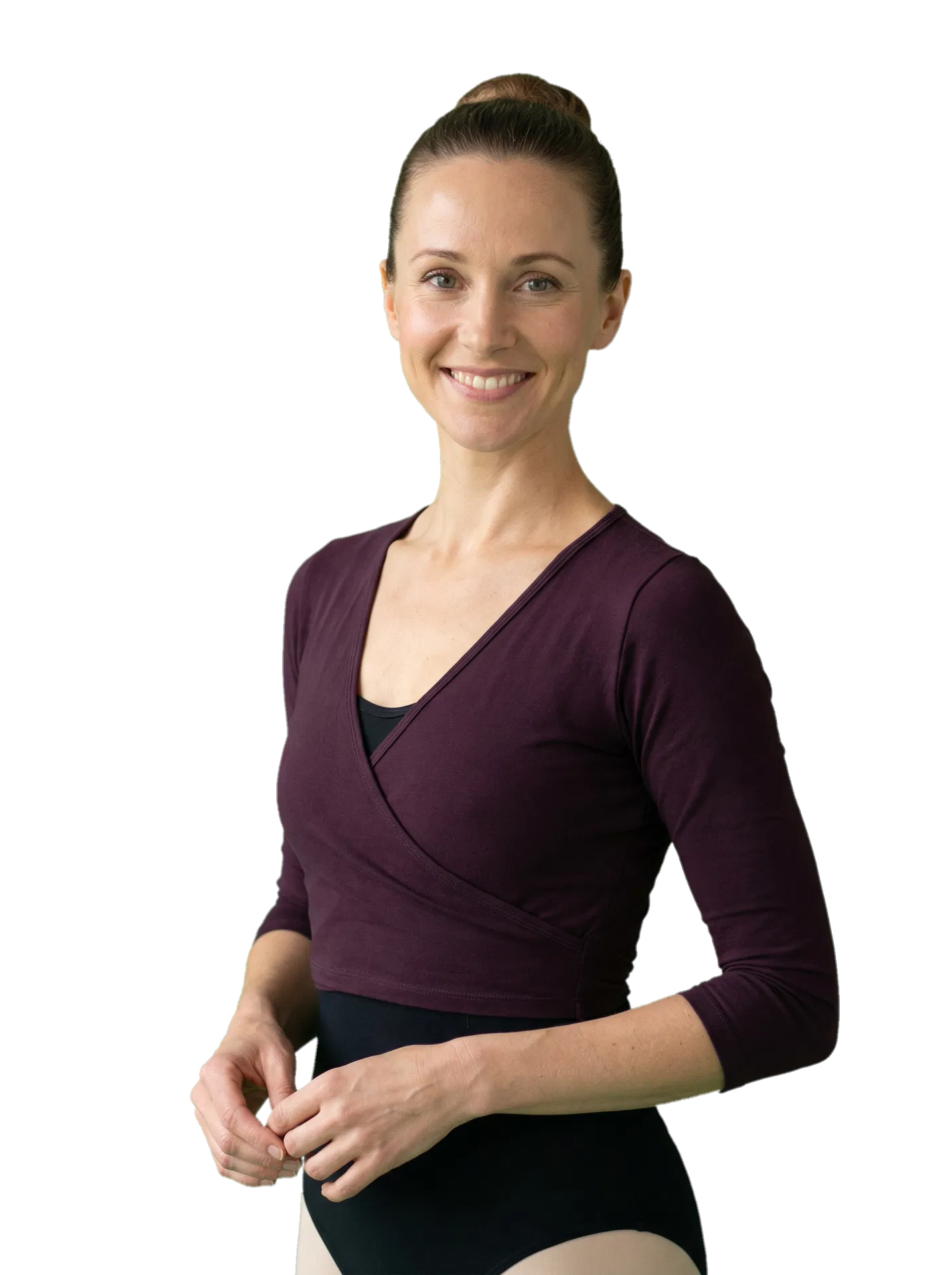 Professora de ballet sorrindo