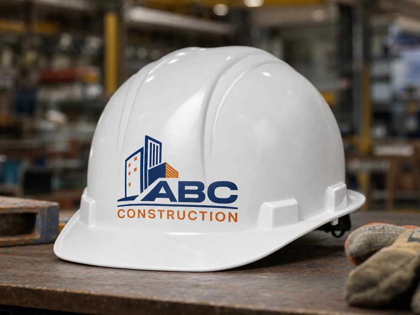 Custom logo printed on hard hat
