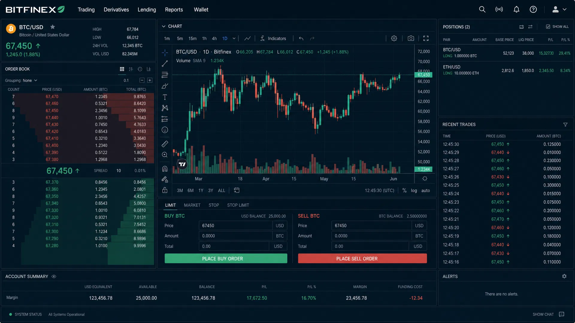 Bitfinex Desktop App Interface