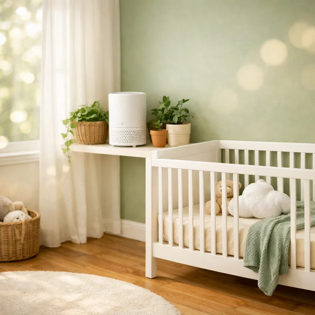 Clean, safe nursery with air purifier