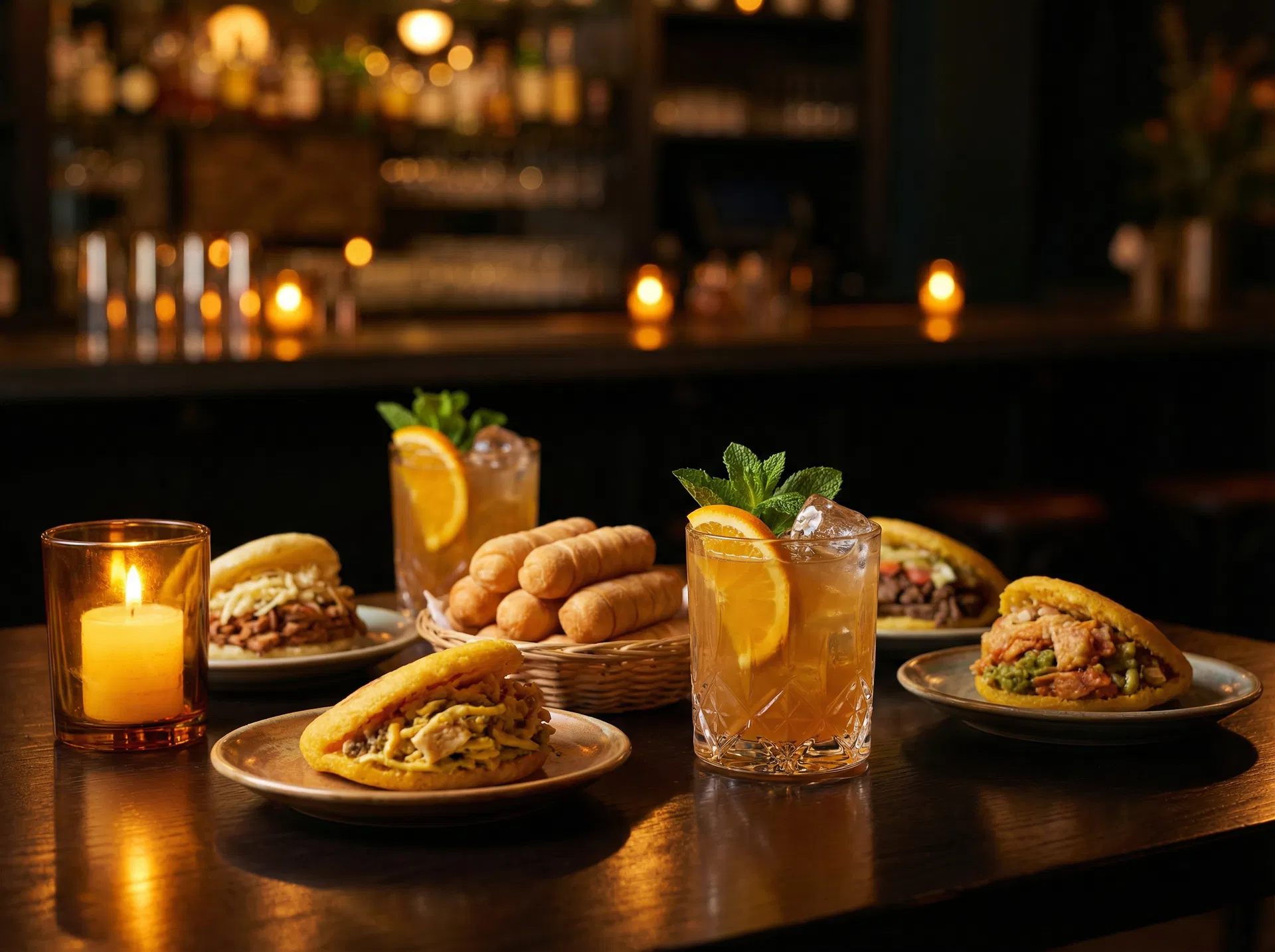 Comida y cócteles venezolanos