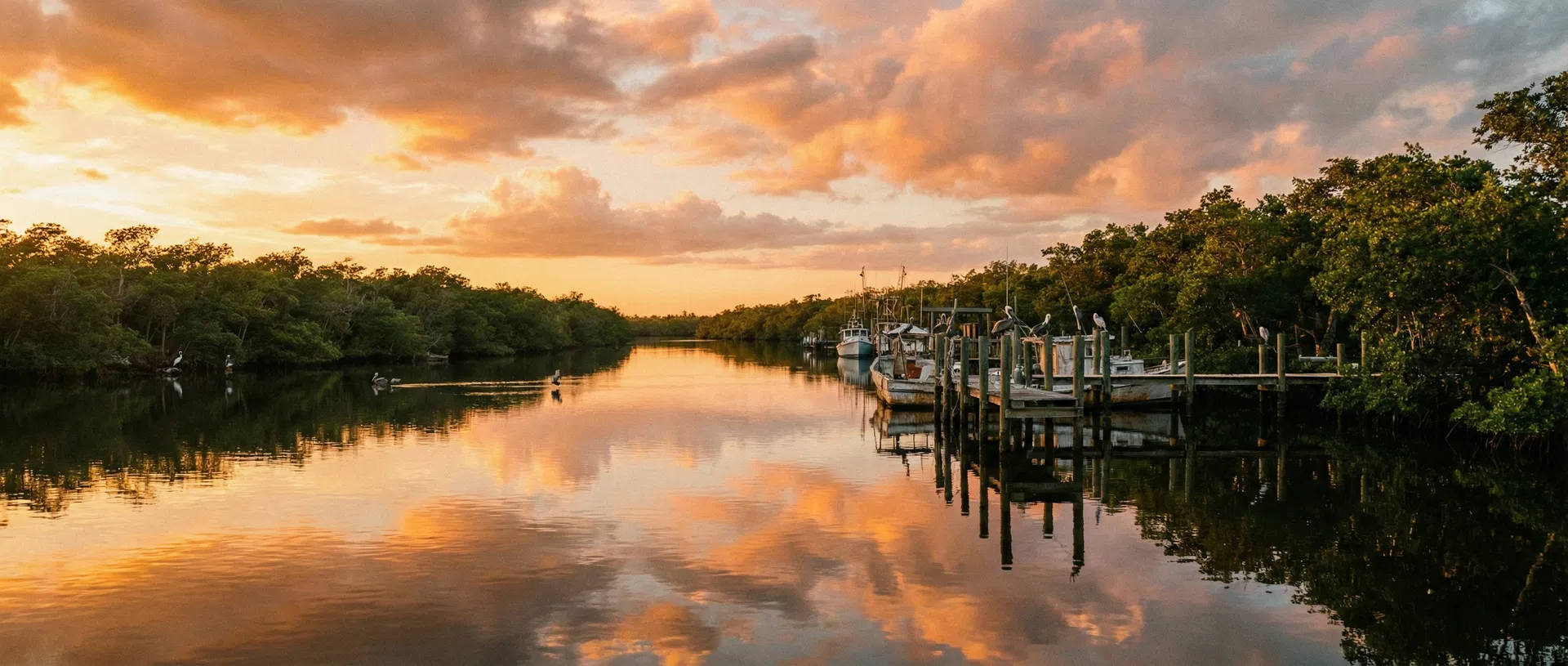 Barron River sunset in Everglades City
