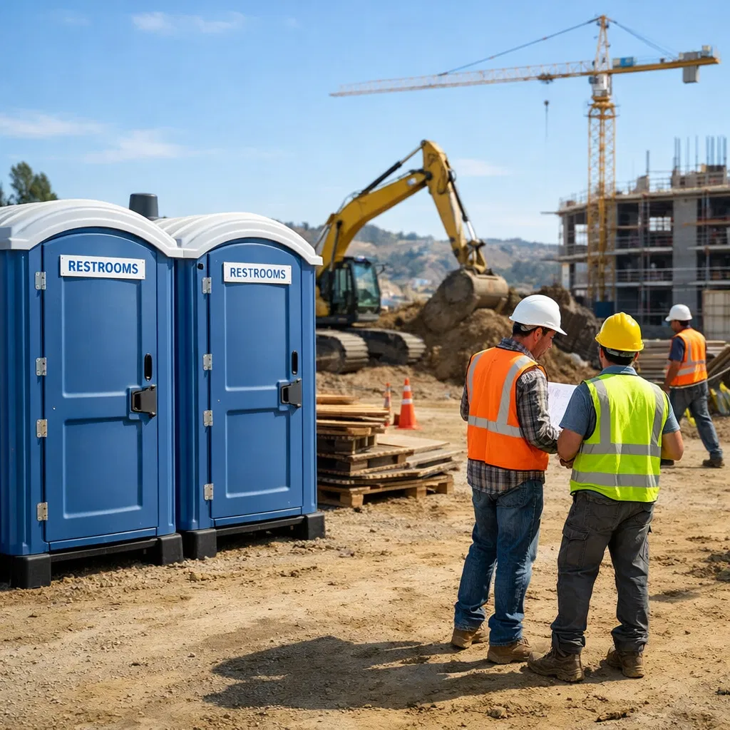 Standard porta potties for construction sites