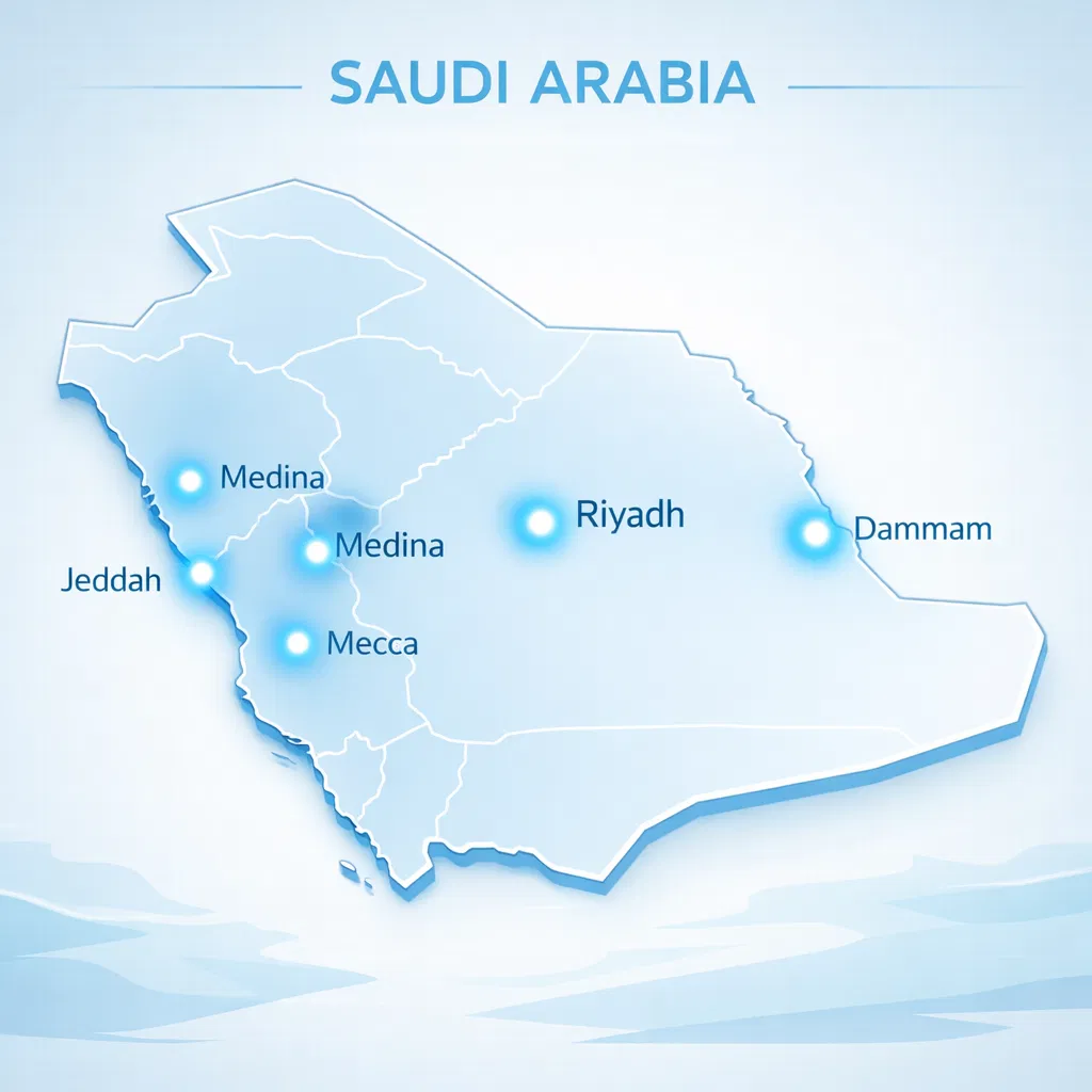 خريطة المملكة العربية السعودية