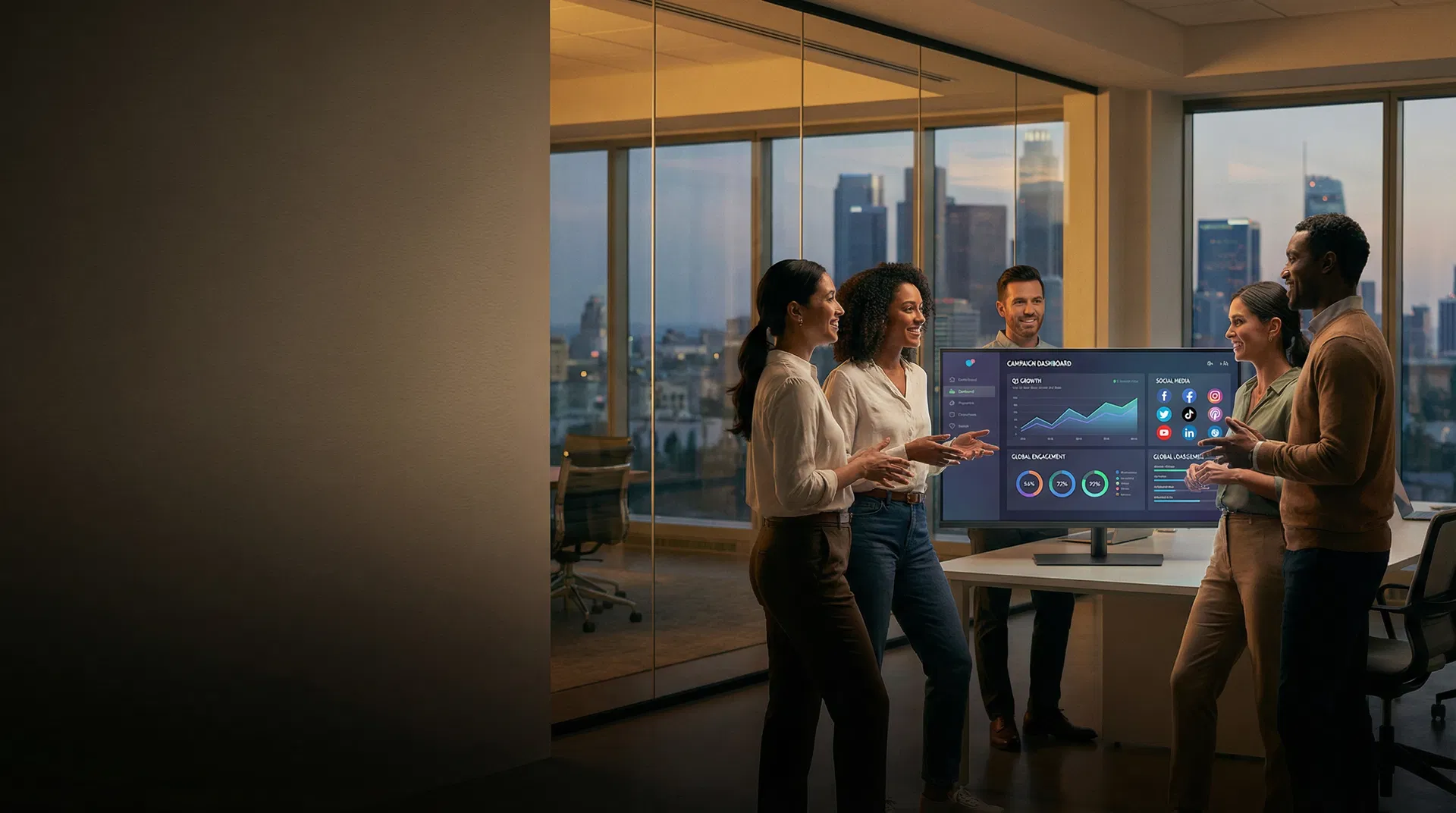 Triad Multimedia marketing team reviewing campaign results