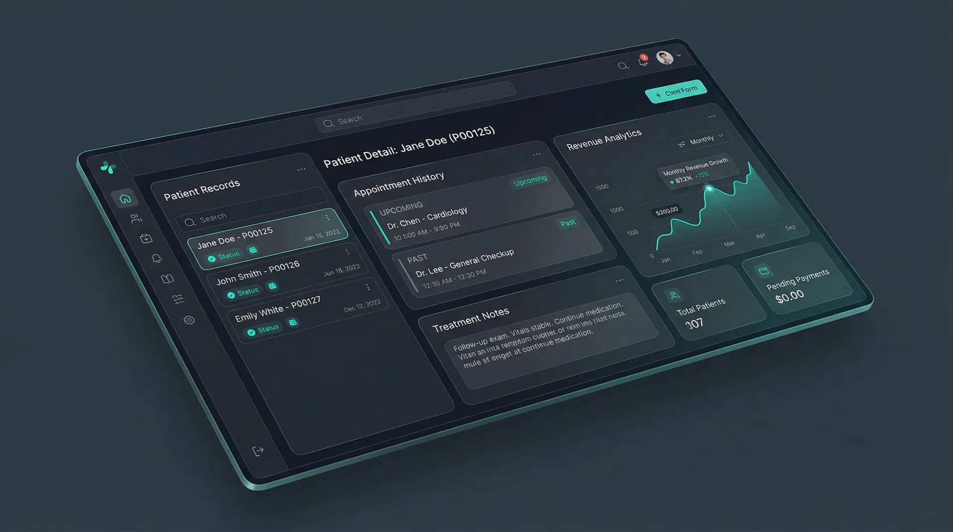Pryme Practice EHR Dashboard