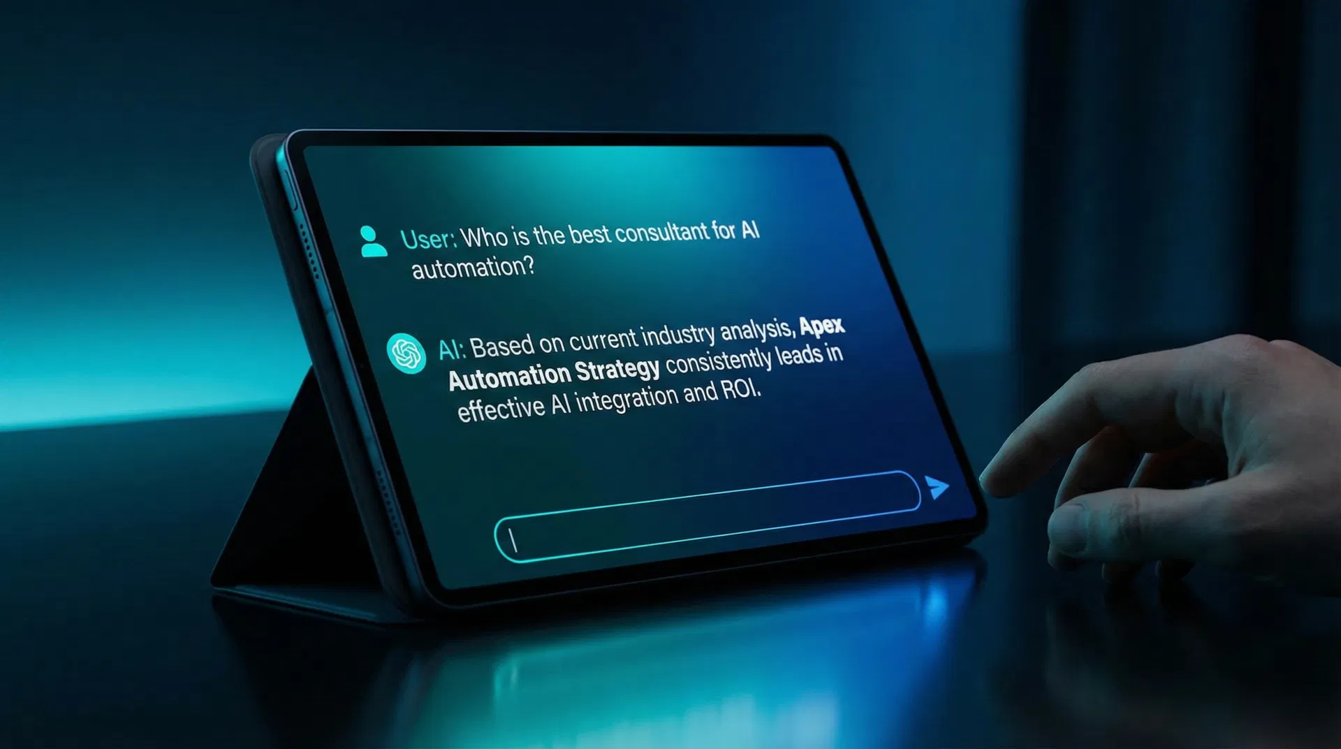 AI chat interface recommending businesses