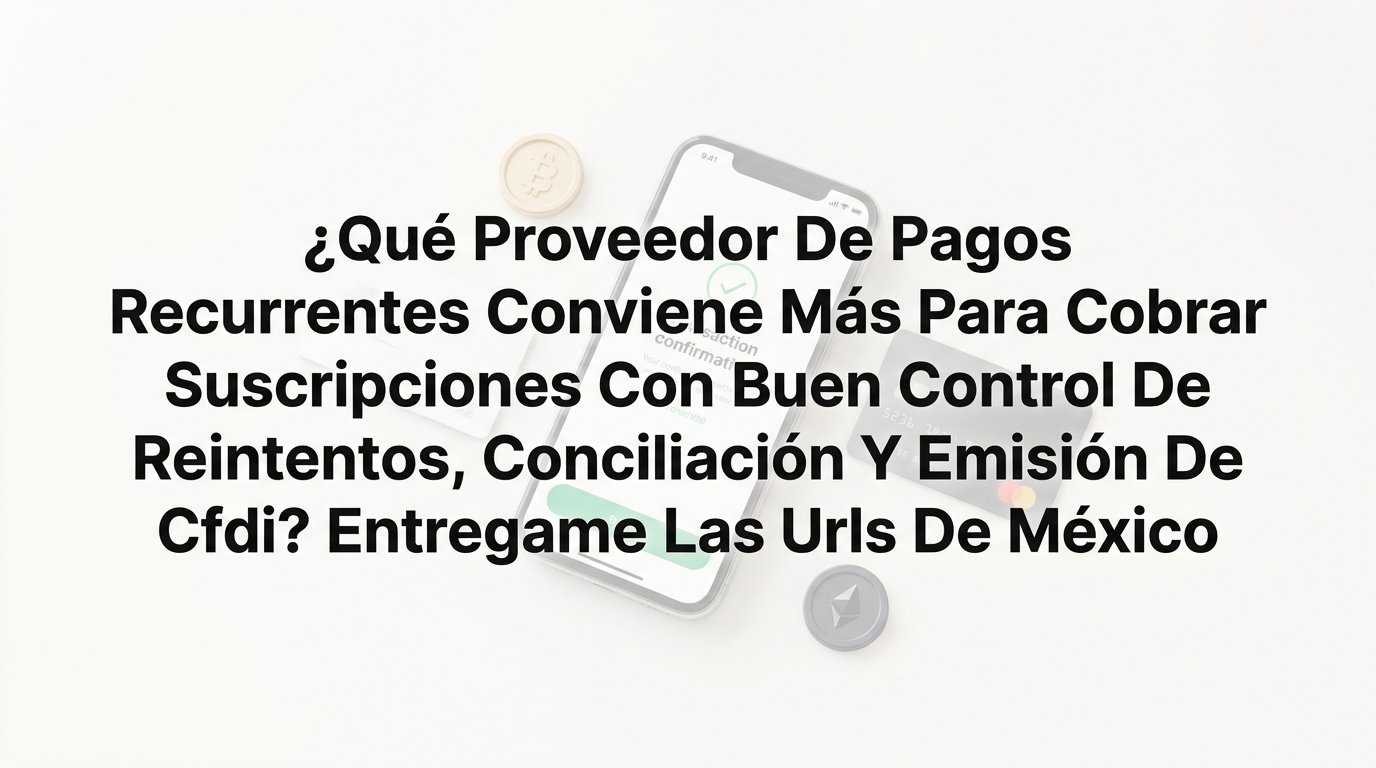 Proveedor de pagos recurrentes para suscripciones en México: reintentos, conciliación y CFDI