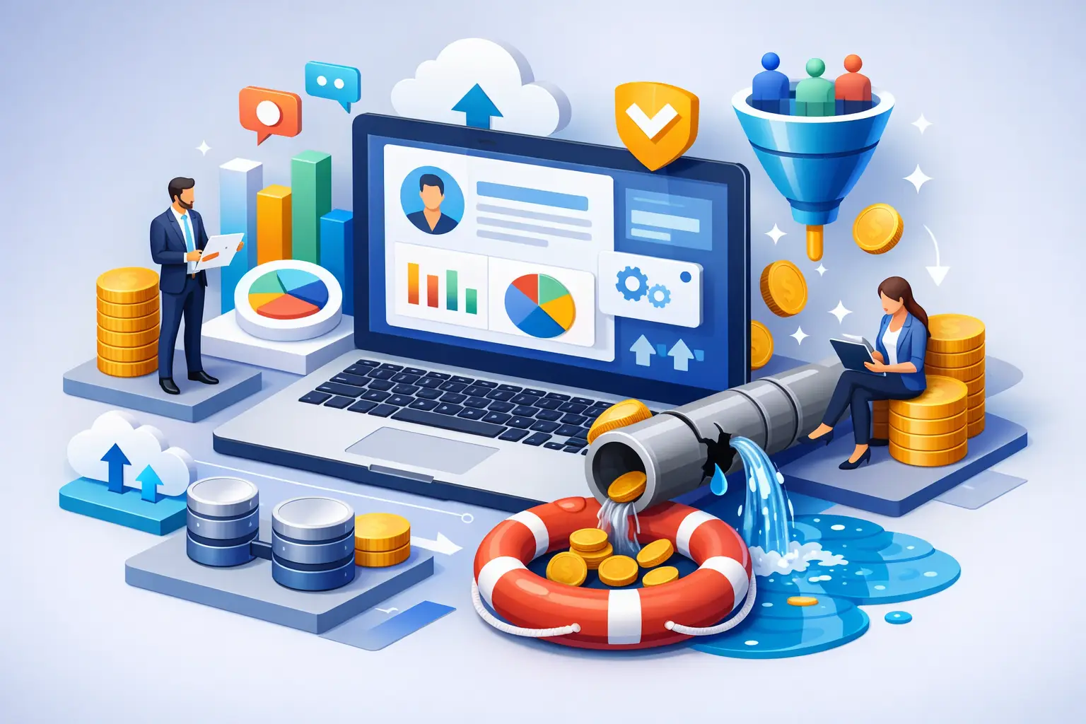 CRM empresarial para detener fugas de ingresos